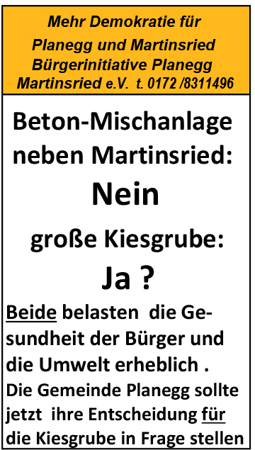 Beton-Mischanlage neben Martinsried: Nein, große Kiesgrube Ja?