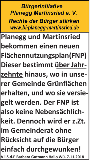 FNP wird durchgewunken, Planegg und Martinsried