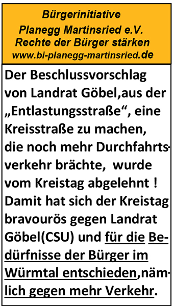 "Entlastungsstraße" wird keine Kreisstraße