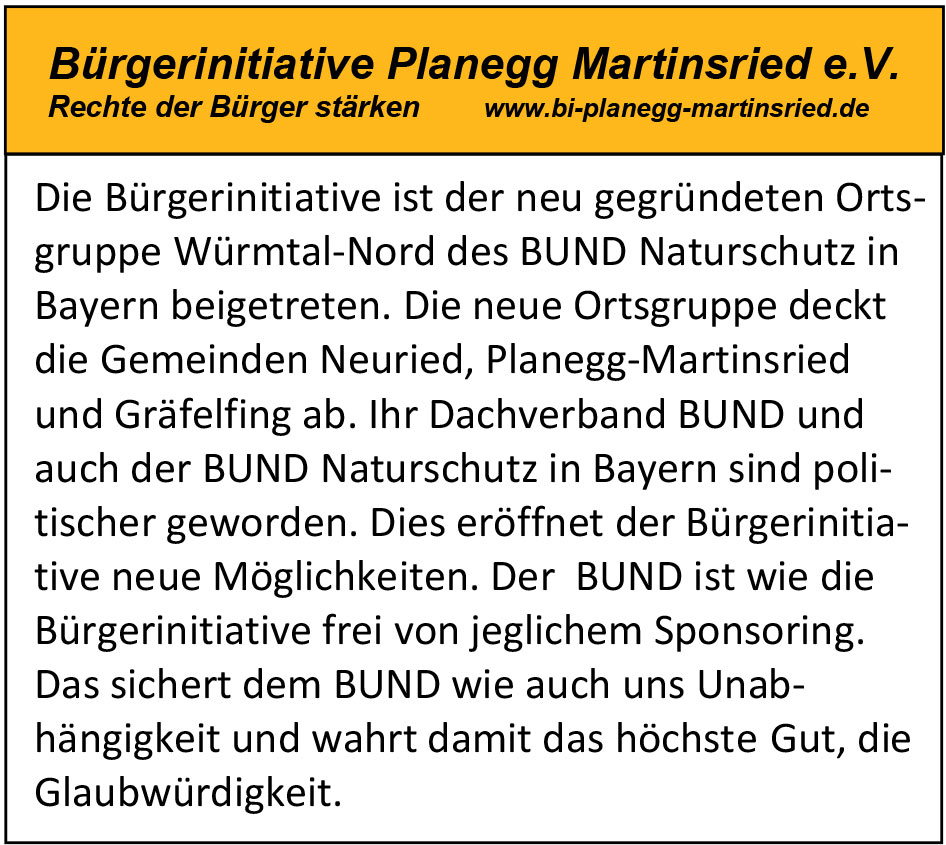 Eintritt des Vereins in den BUND Natur Bayern