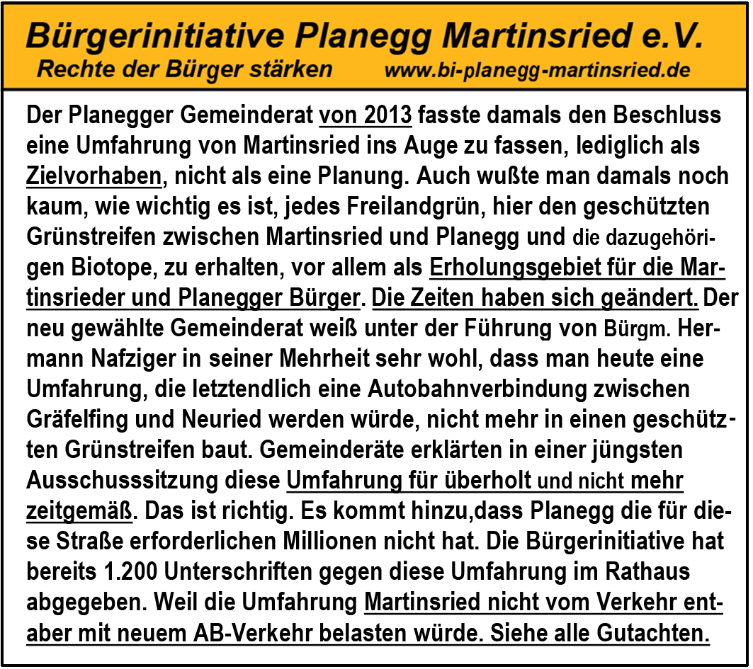 Autobahnverbindung zwischen Gräfelfing und Neuried im geschützten Grünstreifen