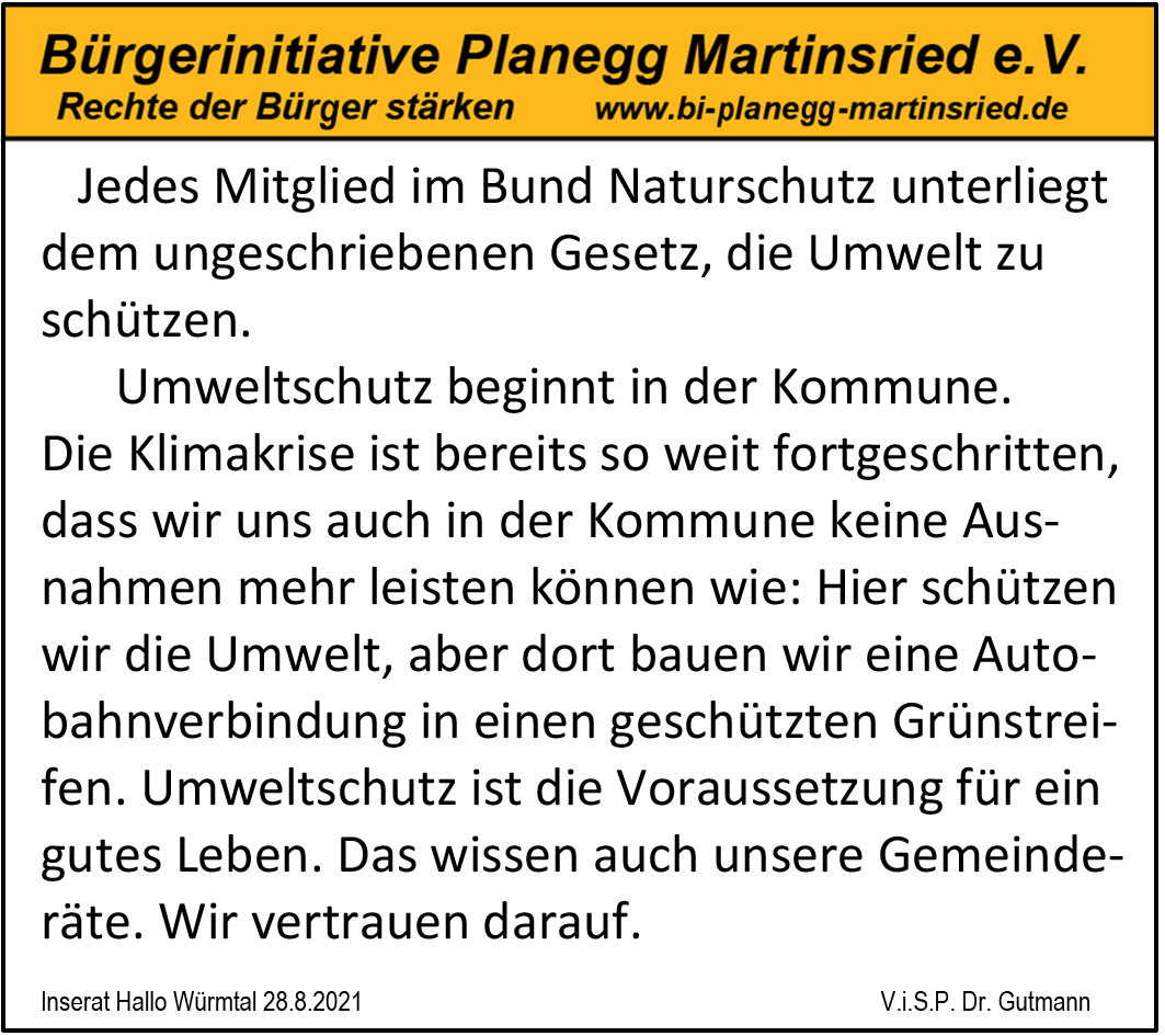 Der Naturschutz erlaubt keine Umfahrung von Martinsried