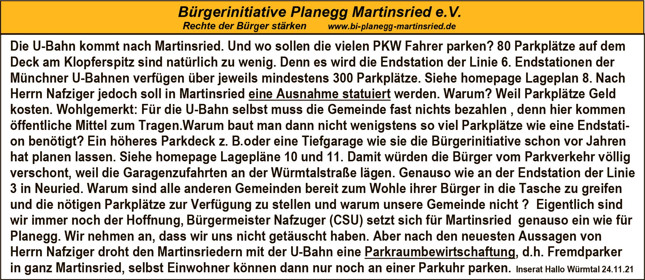 Parkraumbewirtschaftung in Martinsried?