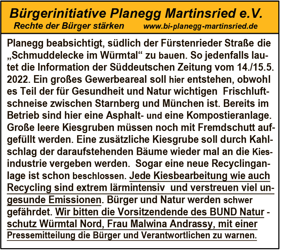 Warnung vor "Schmuddelecke imWürmtal" Warnung vor "Schmuddelecke imWürmtal"