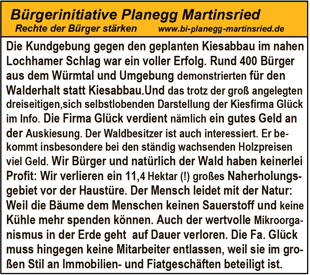 Walderhalt statt Kiesabbau