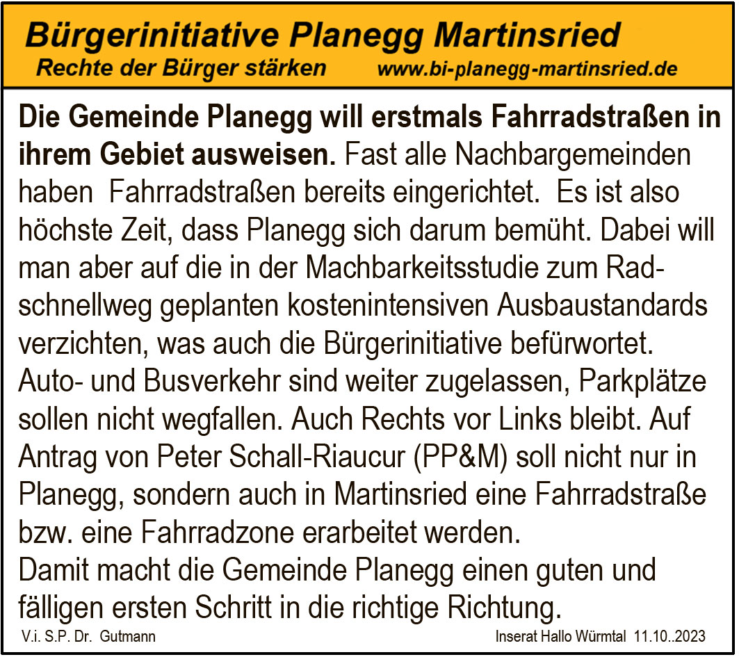 Fahrradstraßen in Planegg und Martinsried: Ein Gewinn für Umwelt und Verkehr