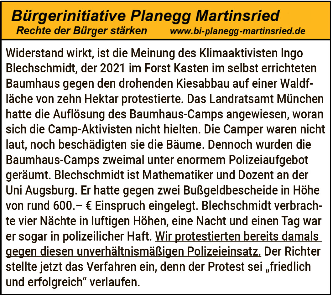 Friedlicher Klimaprotest in den Bäumen