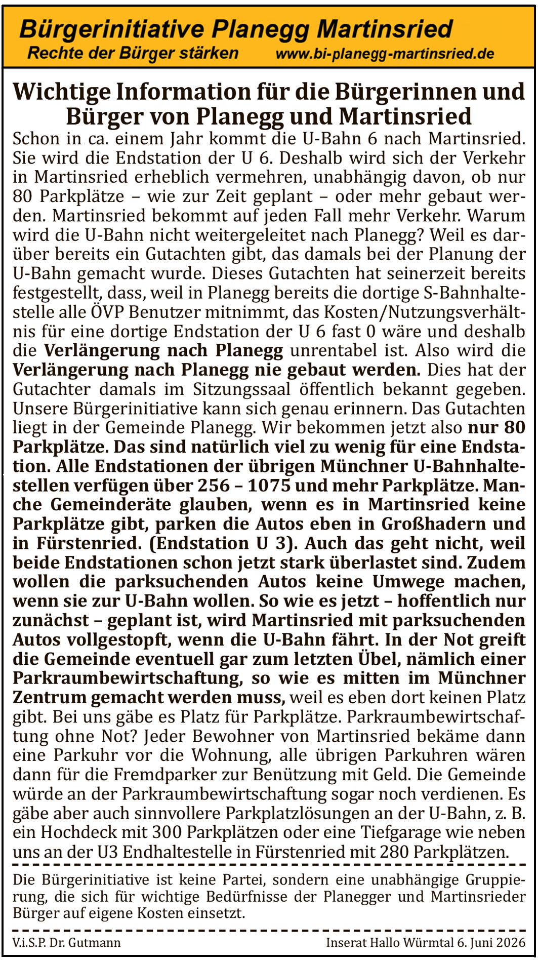 Wenn die U-Bahn kommt droht Martinsried der Parkplatz-Kollaps