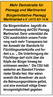 Pressemitteilung der CSU